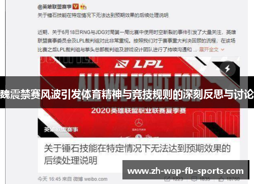 魏震禁赛风波引发体育精神与竞技规则的深刻反思与讨论